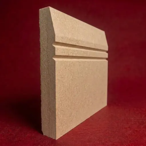 Chamfered Square V Grooved 2 MDF Skirting