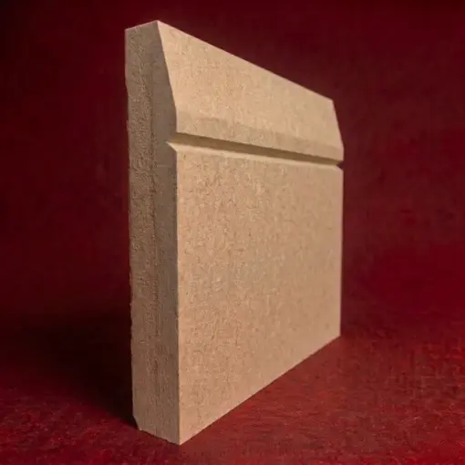 Chamfered Square V Grooved MDF Skirting