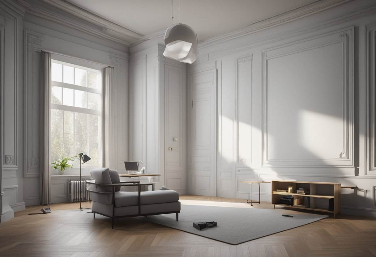 living room with wall panelling