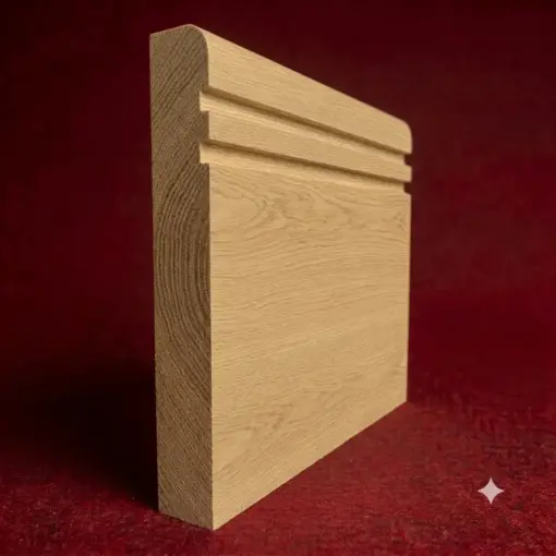 Bullnose Square Grooved 2 Oak Skirting
