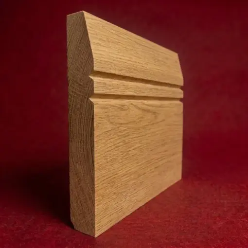 Chamfered Square V Grooved 2 Oak Skirting