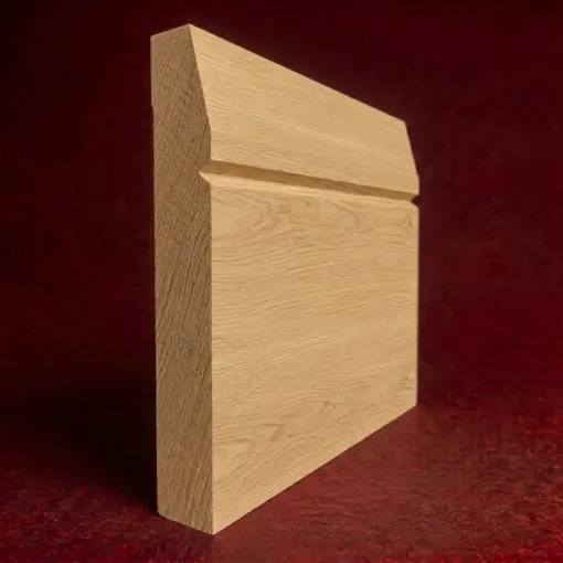 Chamfered Square V Grooved Oak Skirting