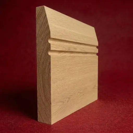 Chamfered Square C Grooved 2 Oak Skirting