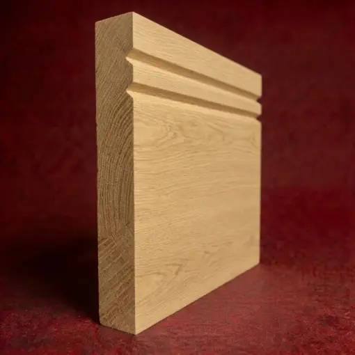 Square Edge V Grooved 2 Oak Skirting